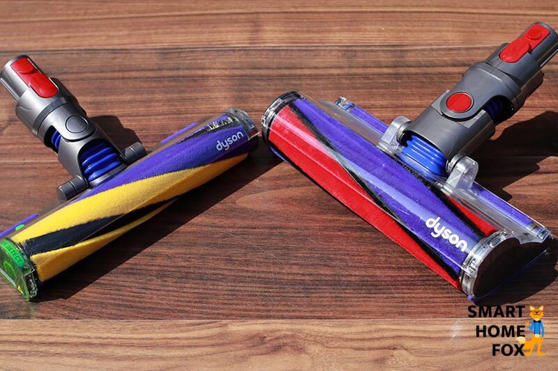 The Fluffy attachments of the V11 and the V15 standing side by side